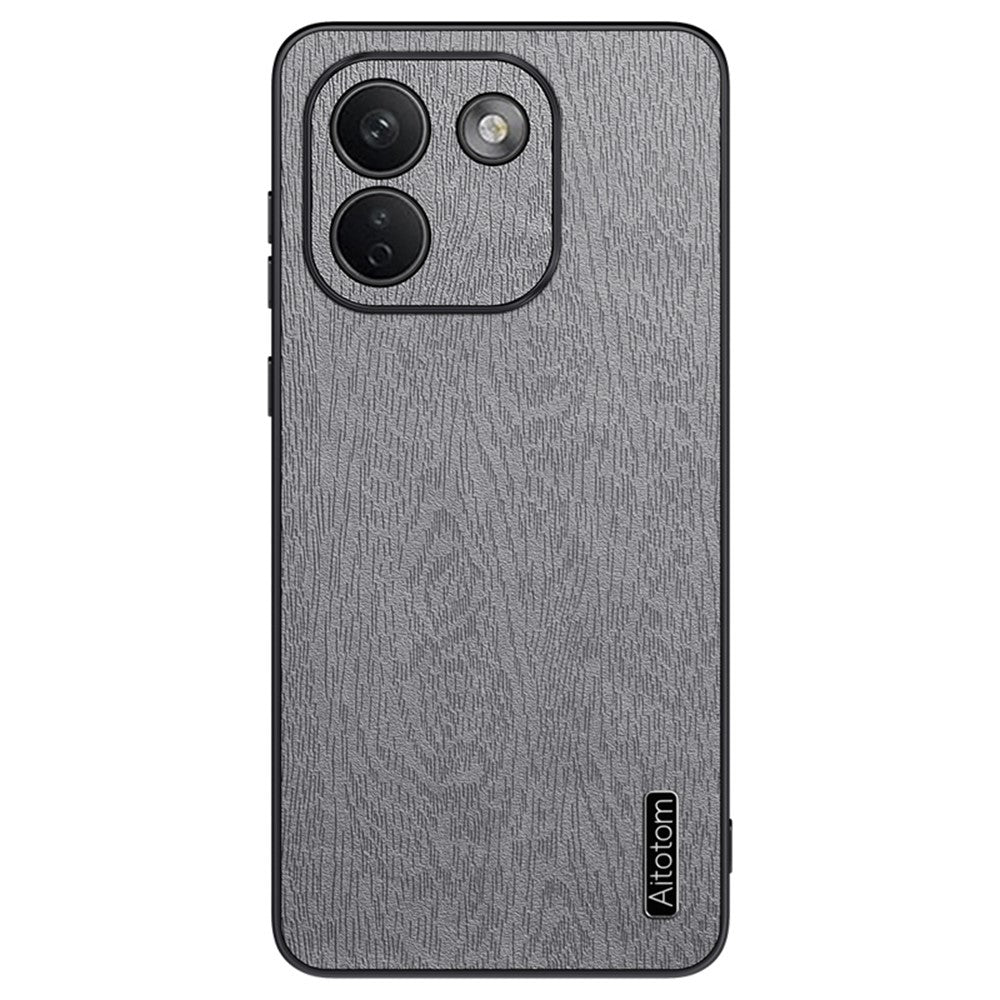 Xiaomi Redmi Note 17 Pro Max 5G-skal i trästruktur, PU-läderbelagt PC TPU-mobilskal