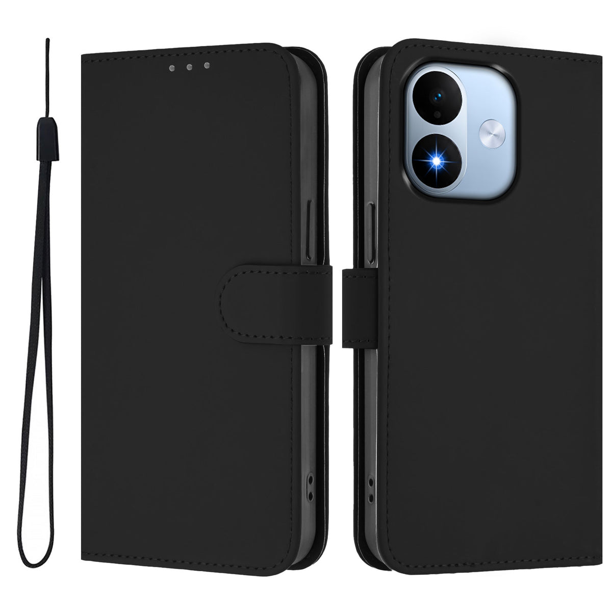 Xiaomi Redmi Note 17 5G (Global) / Xiaomi Redmi Note 17 (Indien/Kina) 5G / Xiaomi Redmi Note 17 4G (Global) fodral enfärgat plånboksfodral i läder med rem
