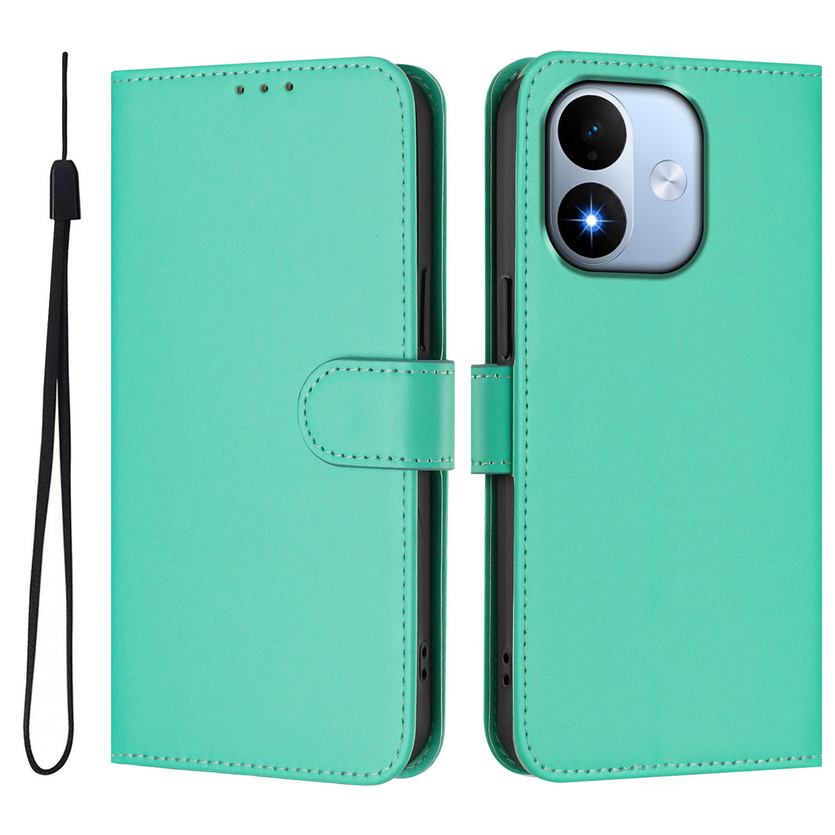 Xiaomi Redmi Note 17 5G (Global) / Xiaomi Redmi Note 17 (Indien/Kina) 5G / Xiaomi Redmi Note 17 4G (Global) fodral enfärgat plånboksfodral i läder med rem