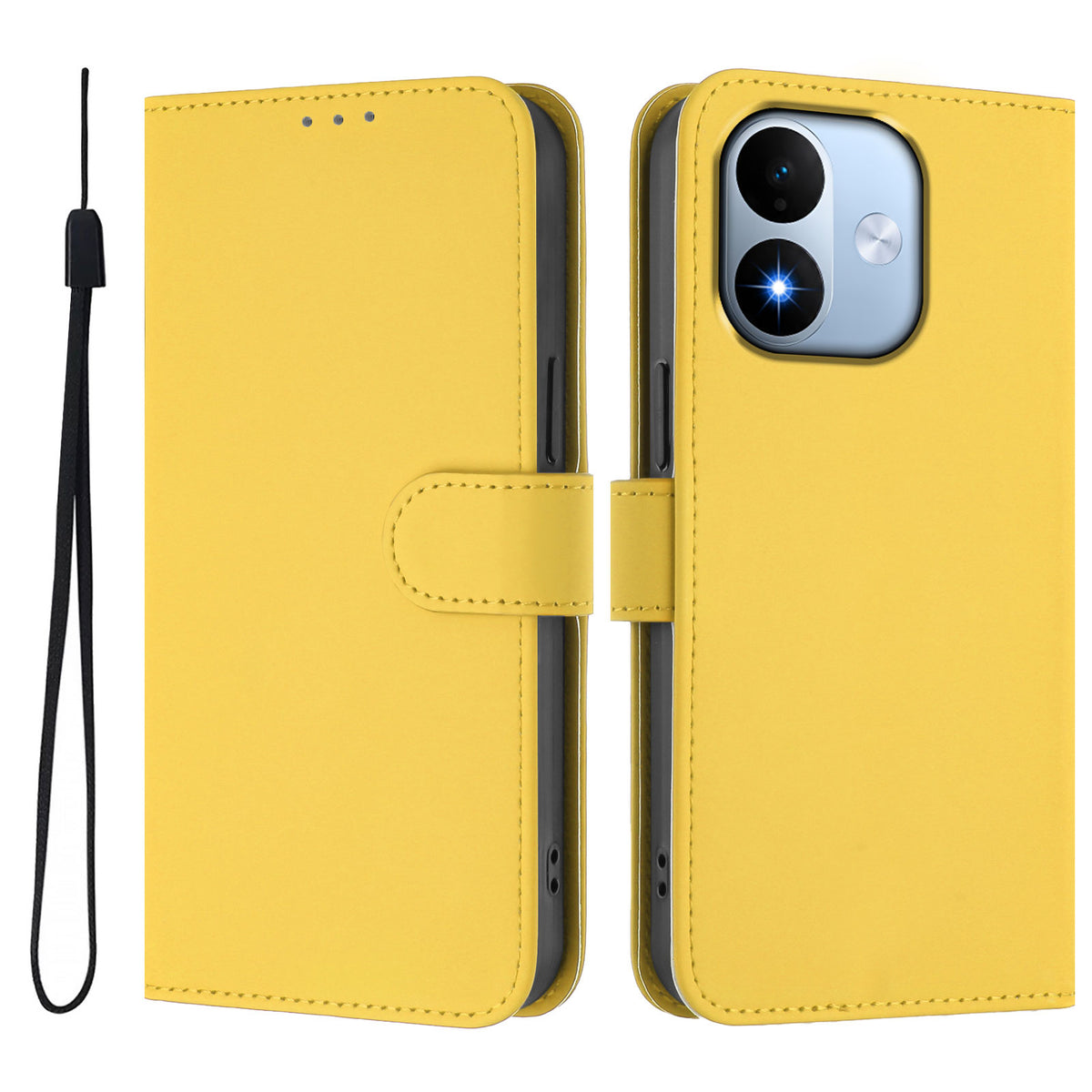 Xiaomi Redmi Note 17 5G (Global) / Xiaomi Redmi Note 17 (Indien/Kina) 5G / Xiaomi Redmi Note 17 4G (Global) fodral enfärgat plånboksfodral i läder med rem