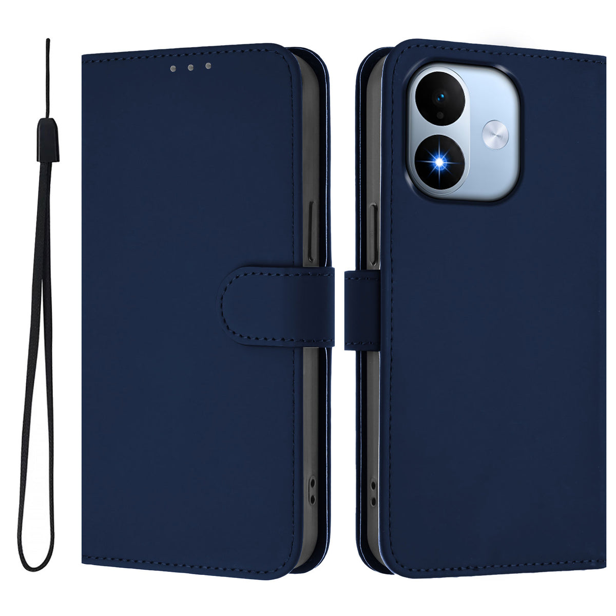 Xiaomi Redmi Note 17 5G (Global) / Xiaomi Redmi Note 17 (Indien/Kina) 5G / Xiaomi Redmi Note 17 4G (Global) fodral enfärgat plånboksfodral i läder med rem