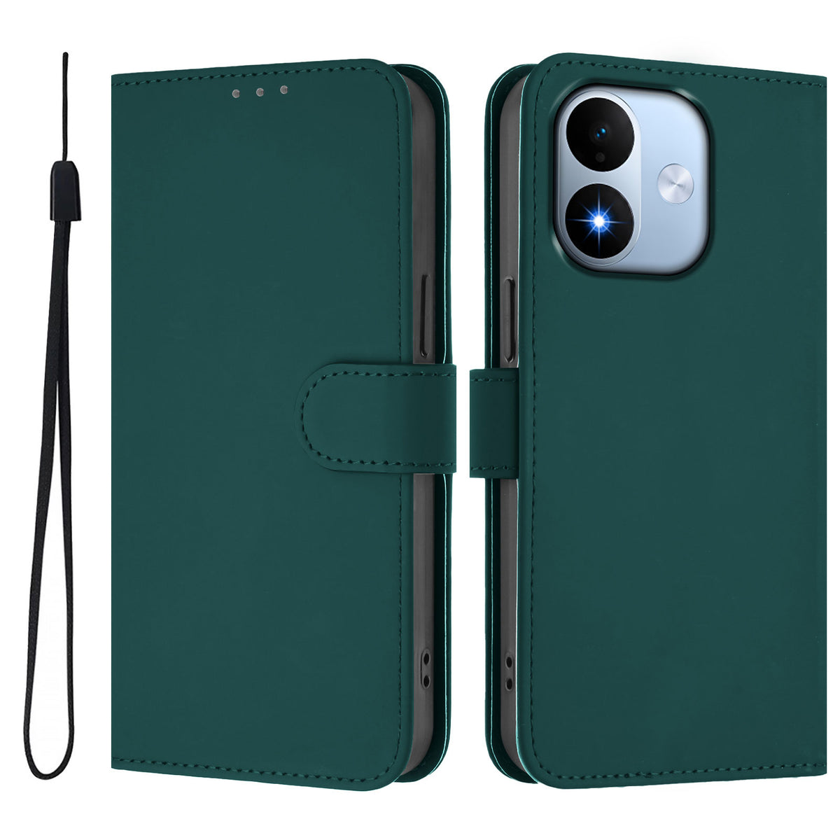 Xiaomi Redmi Note 17 5G (Global) / Xiaomi Redmi Note 17 (Indien/Kina) 5G / Xiaomi Redmi Note 17 4G (Global) fodral enfärgat plånboksfodral i läder med rem