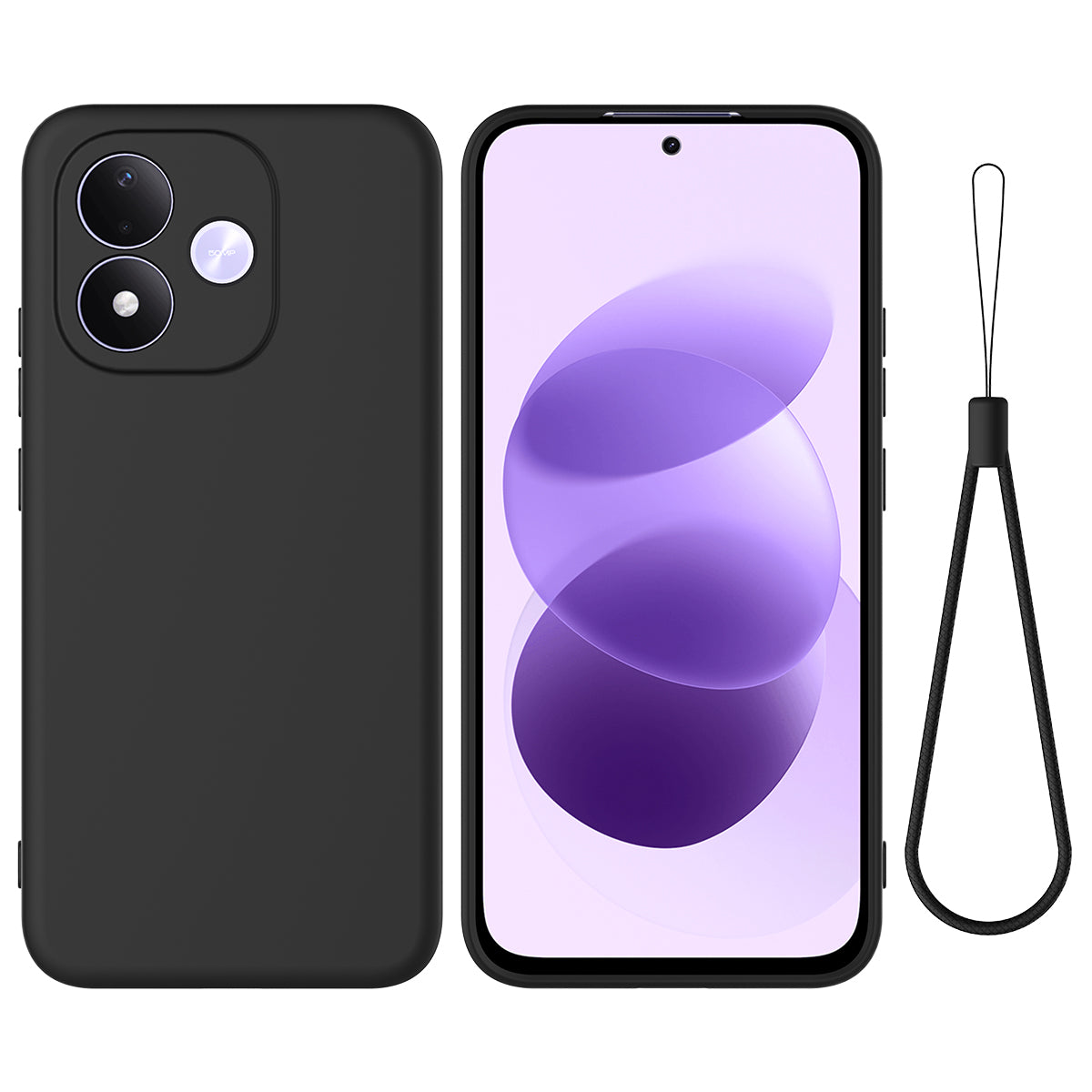 Xiaomi Redmi Note 17 5G (Global) / Xiaomi Redmi Note 17 (Indien/Kina) 5G / Xiaomi Redmi Note 17 4G (Global) flydende silikonecover, mobilbagside med håndrem