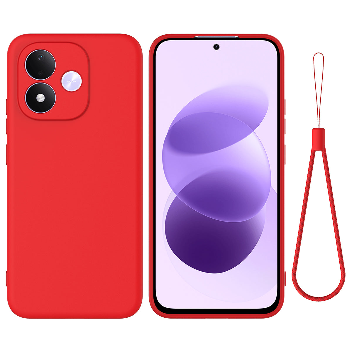 Xiaomi Redmi Note 17 5G (Global) / Xiaomi Redmi Note 17 (Indien/Kina) 5G / Xiaomi Redmi Note 17 4G (Global) flydende silikonecover, mobilbagside med håndrem