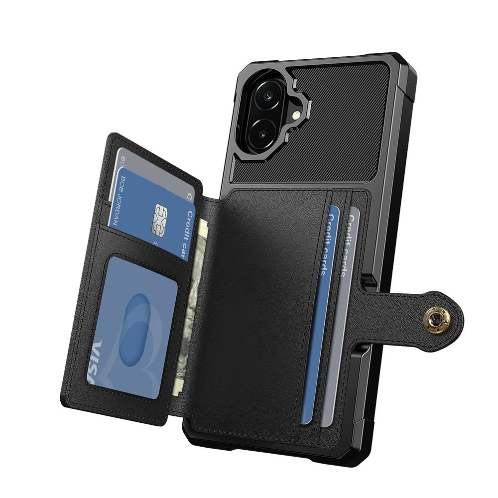 mobilskal med korthållare för Samsung Galaxy A08 5G / A08 4G / A07 5G / A07 4G / A07s 4G / A06 4G / A06 4G, PU-läder + TPU-bakstycke