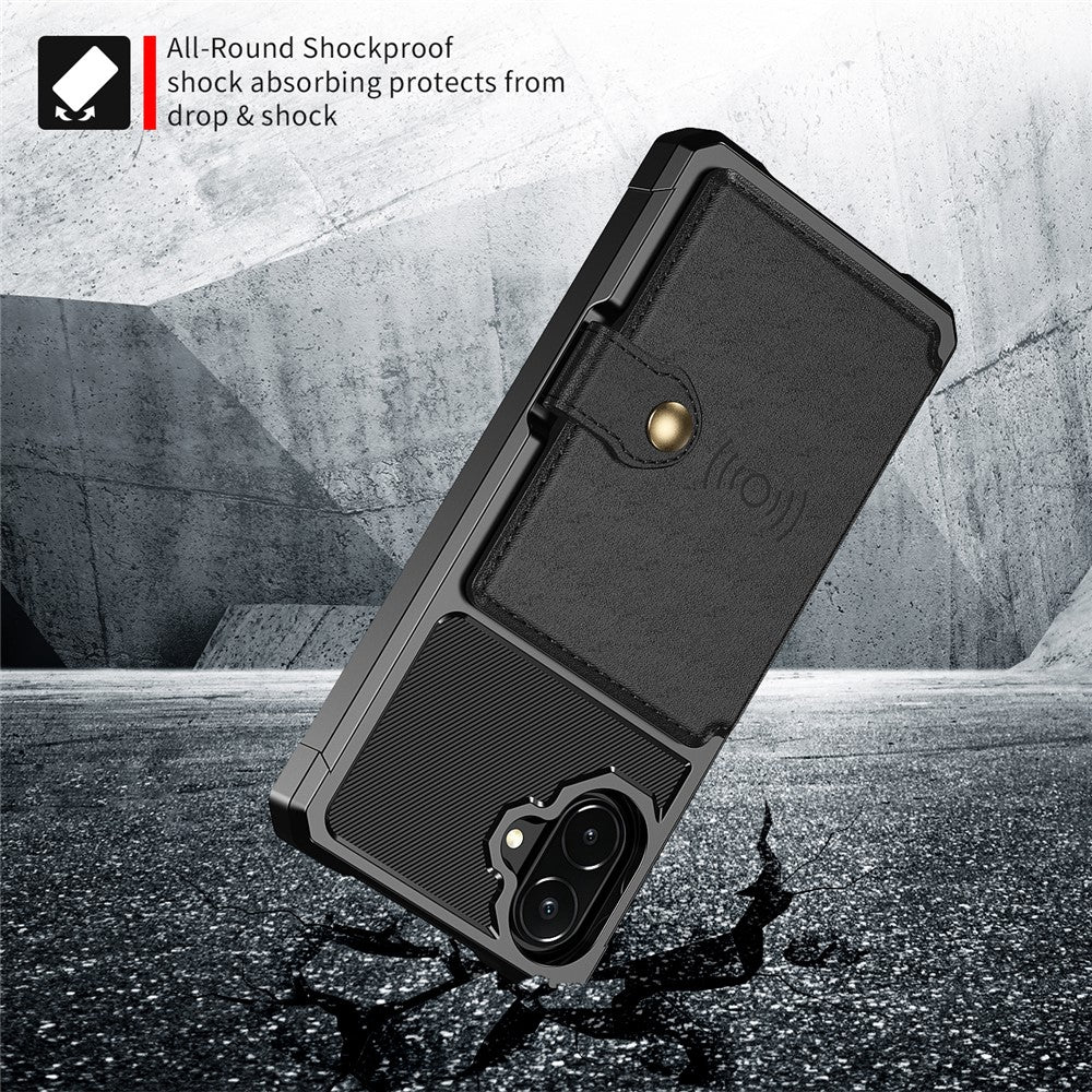 mobilskal med korthållare för Samsung Galaxy A08 5G / A08 4G / A07 5G / A07 4G / A07s 4G / A06 4G / A06 4G, PU-läder + TPU-bakstycke