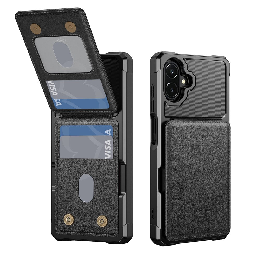 Mobilcover med kortholder til Samsung Galaxy A08 5G / A08 4G / A07 5G / A07 4G / A07s 4G / A06 5G / A06 4G, PU-læder + TPU-bagside