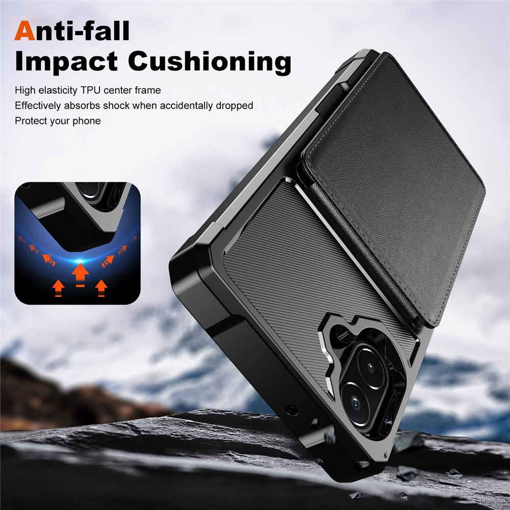 Mobilcover med kortholder til Samsung Galaxy A08 5G / A08 4G / A07 5G / A07 4G / A07s 4G / A06 5G / A06 4G, PU-læder + TPU-bagside