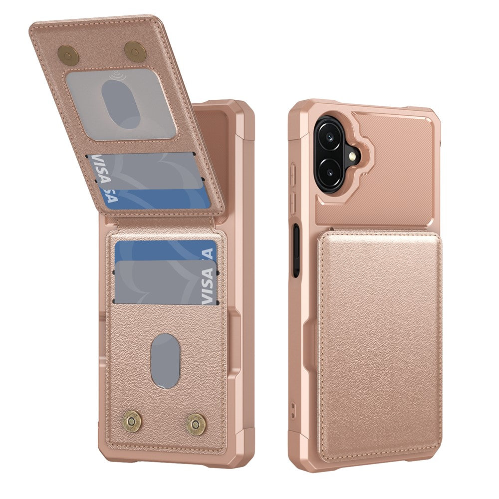 Mobilcover med kortholder til Samsung Galaxy A08 5G / A08 4G / A07 5G / A07 4G / A07s 4G / A06 5G / A06 4G, PU-læder + TPU-bagside