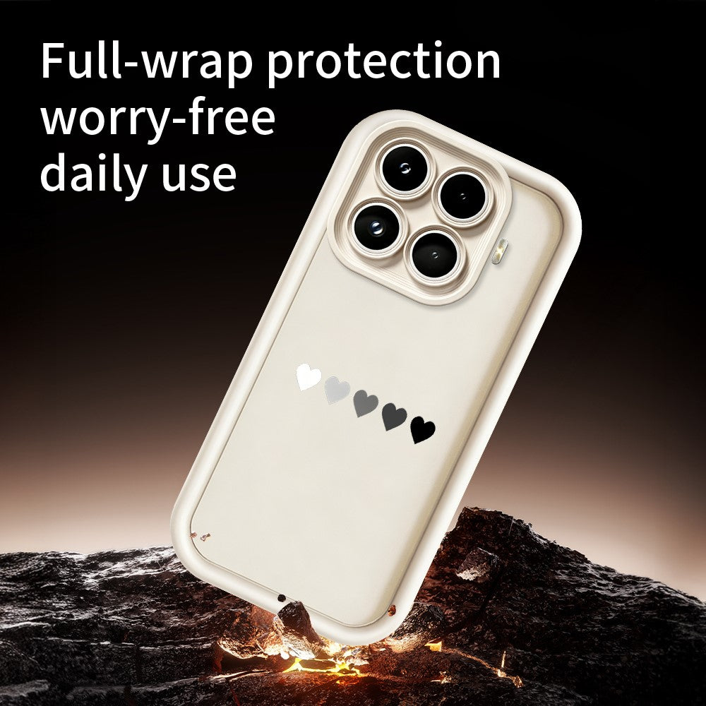 Xiaomi 17T TPU-skal Gummerat halkfritt bakstycke med fem hjärtmönster