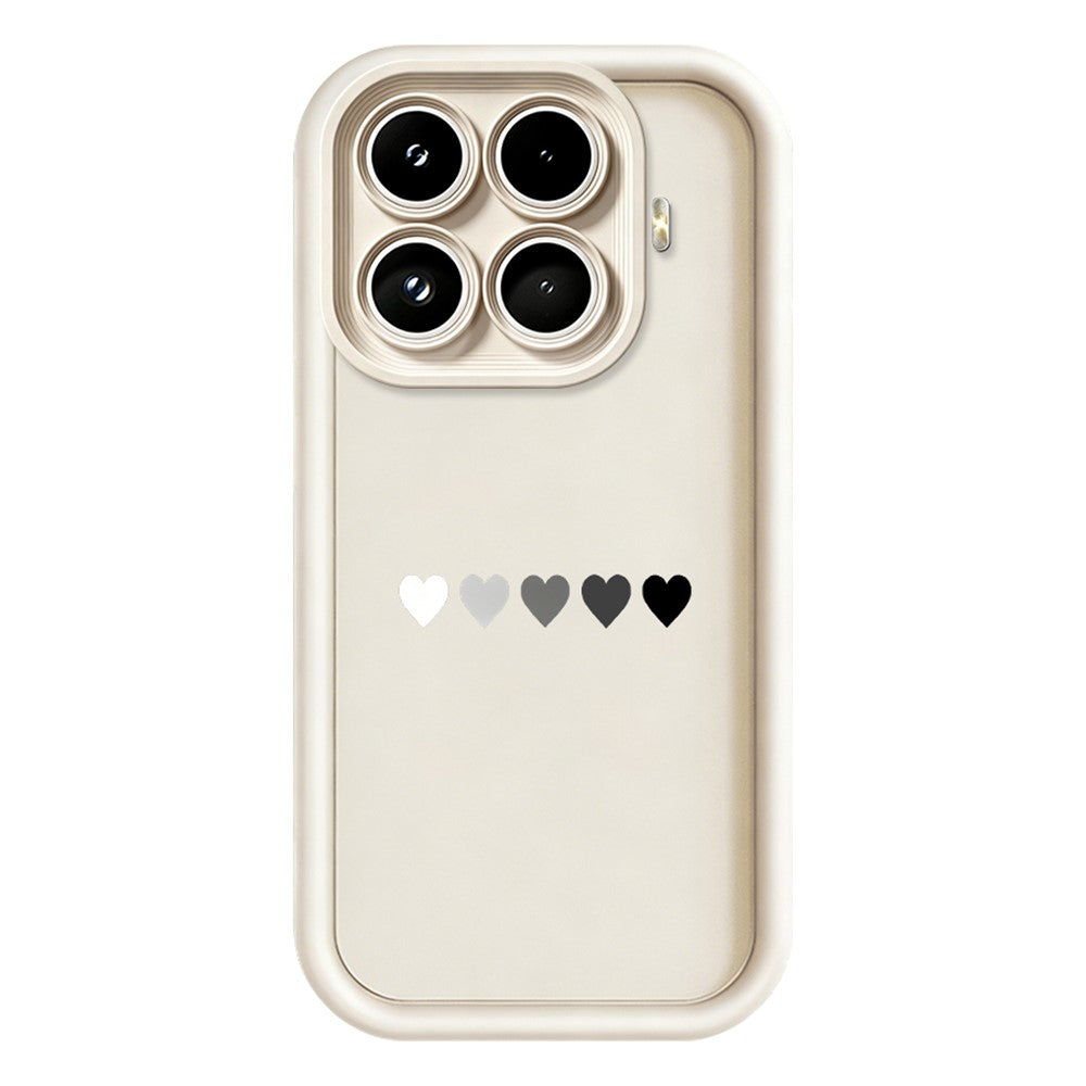 For Xiaomi 17T Pro TPU Case Rubberized Anti-Slip Five Heart Pattern Phone Back Cover