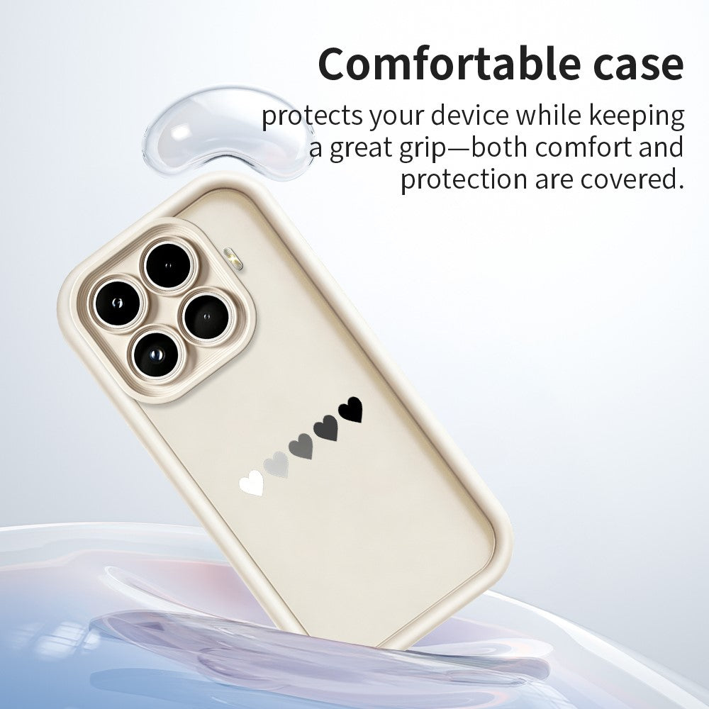 For Xiaomi 17T Pro TPU Case Rubberized Anti-Slip Five Heart Pattern Phone Back Cover