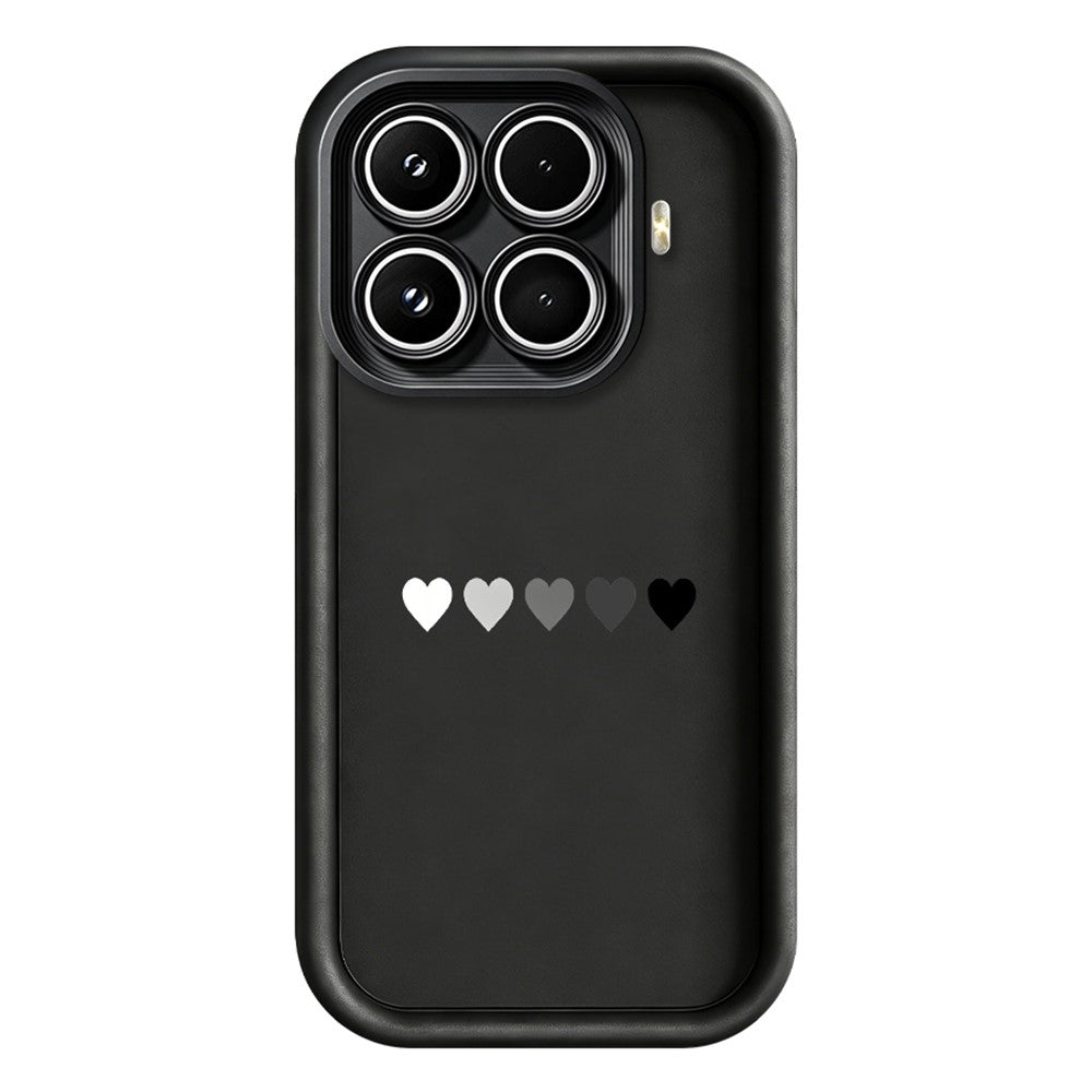 For Xiaomi 17T Pro TPU Case Rubberized Anti-Slip Five Heart Pattern Phone Back Cover