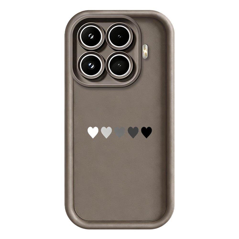 For Xiaomi 17T Pro TPU Case Rubberized Anti-Slip Five Heart Pattern Phone Back Cover