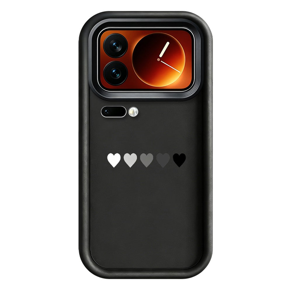 For Xiaomi 17 Pro TPU Case Rubberized Anti-Slip Five Heart Pattern Phone Back Cover