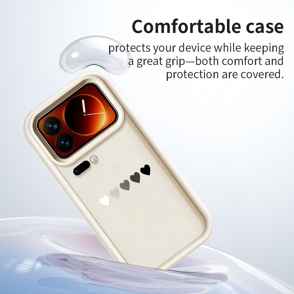 For Xiaomi 17 Pro TPU Case Rubberized Anti-Slip Five Heart Pattern Phone Back Cover