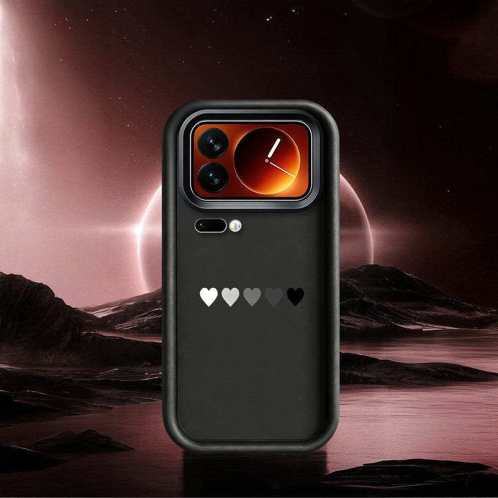 For Xiaomi 17 Pro TPU Case Rubberized Anti-Slip Five Heart Pattern Phone Back Cover