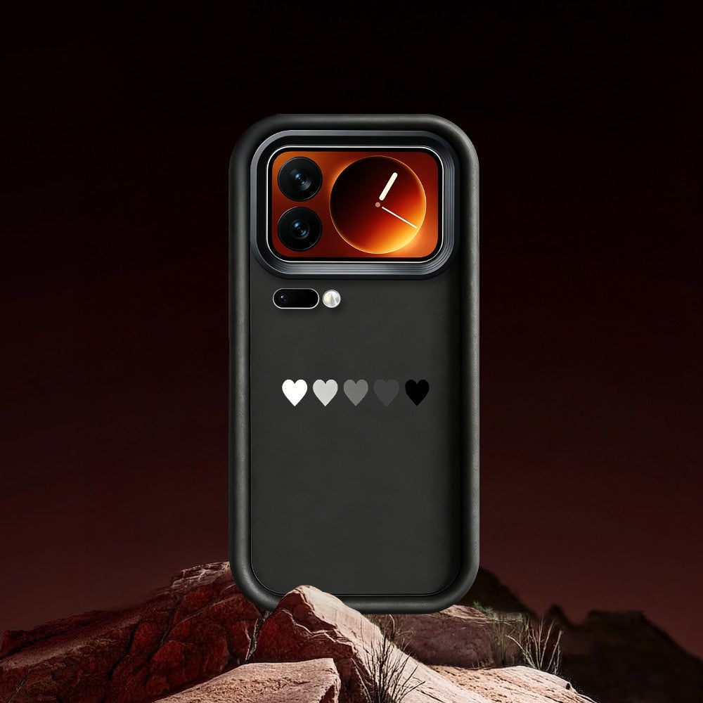 For Xiaomi 17 Pro TPU Case Rubberized Anti-Slip Five Heart Pattern Phone Back Cover