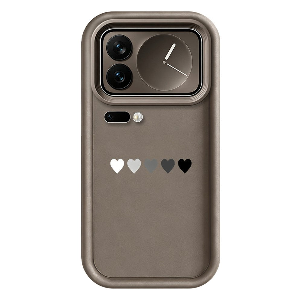 For Xiaomi 17 Pro TPU Case Rubberized Anti-Slip Five Heart Pattern Phone Back Cover