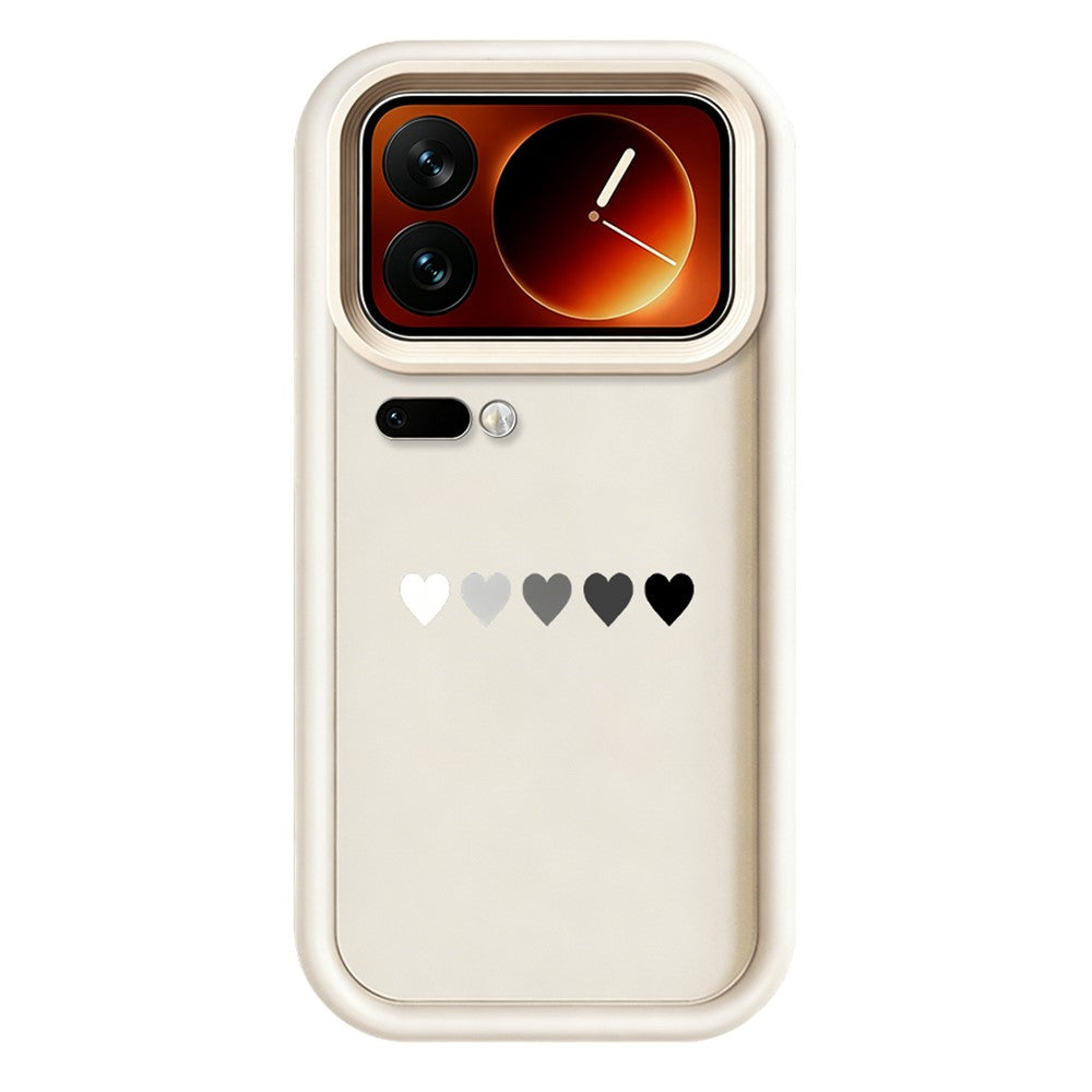 Xiaomi 17 Pro Max TPU-skal Gummerat halkfritt mobilbaksida med fem hjärtmönster
