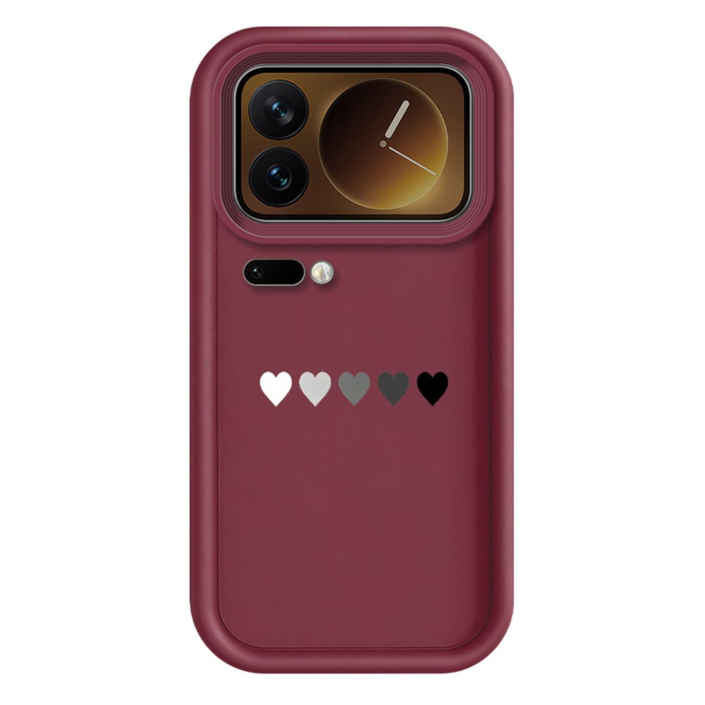 Xiaomi 17 Pro Max TPU-skal Gummerat halkfritt mobilbaksida med fem hjärtmönster