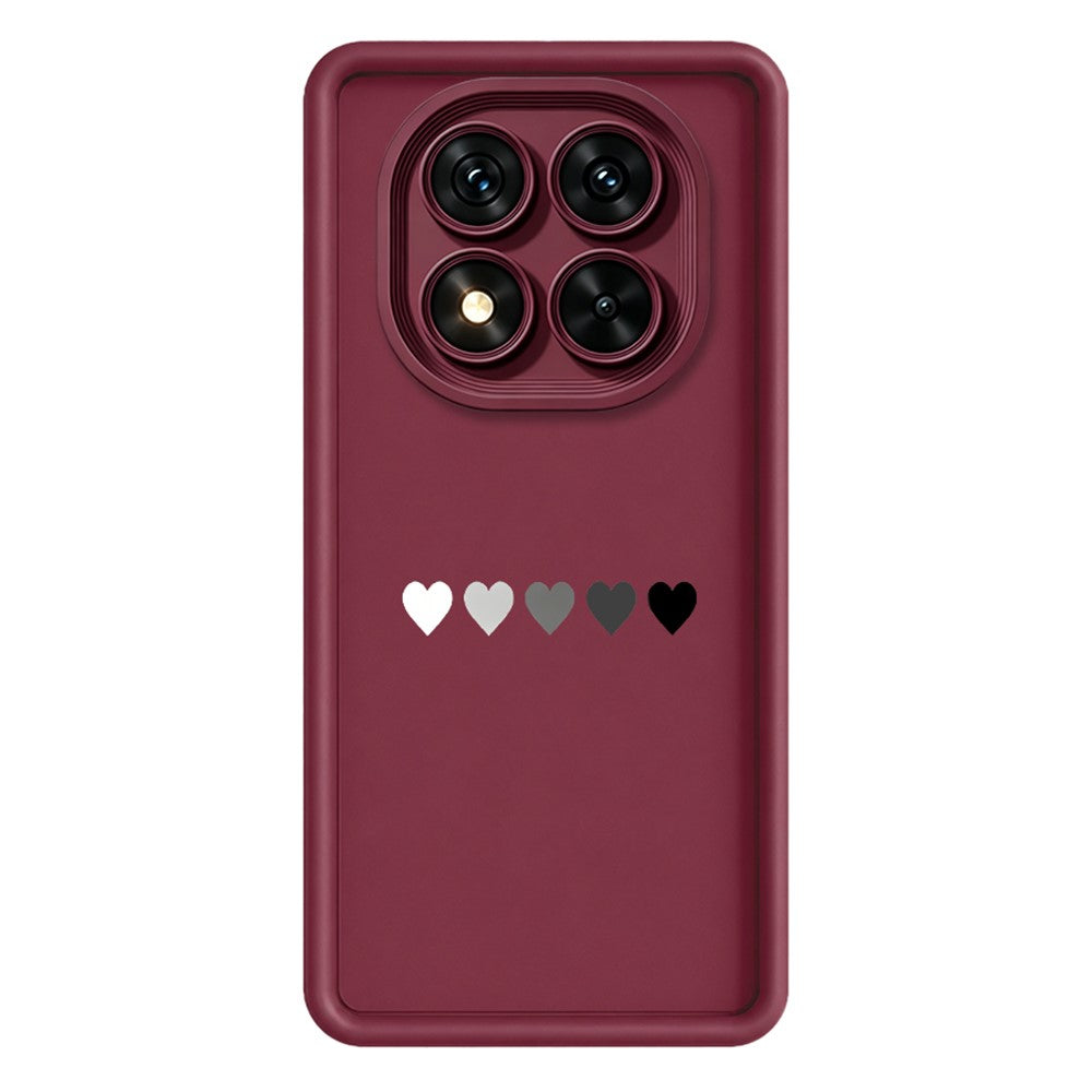 For Xiaomi Redmi Note 15 Pro 5G (Global) TPU Case Rubberized Anti-Slip Five Heart Pattern Phone Back Cover