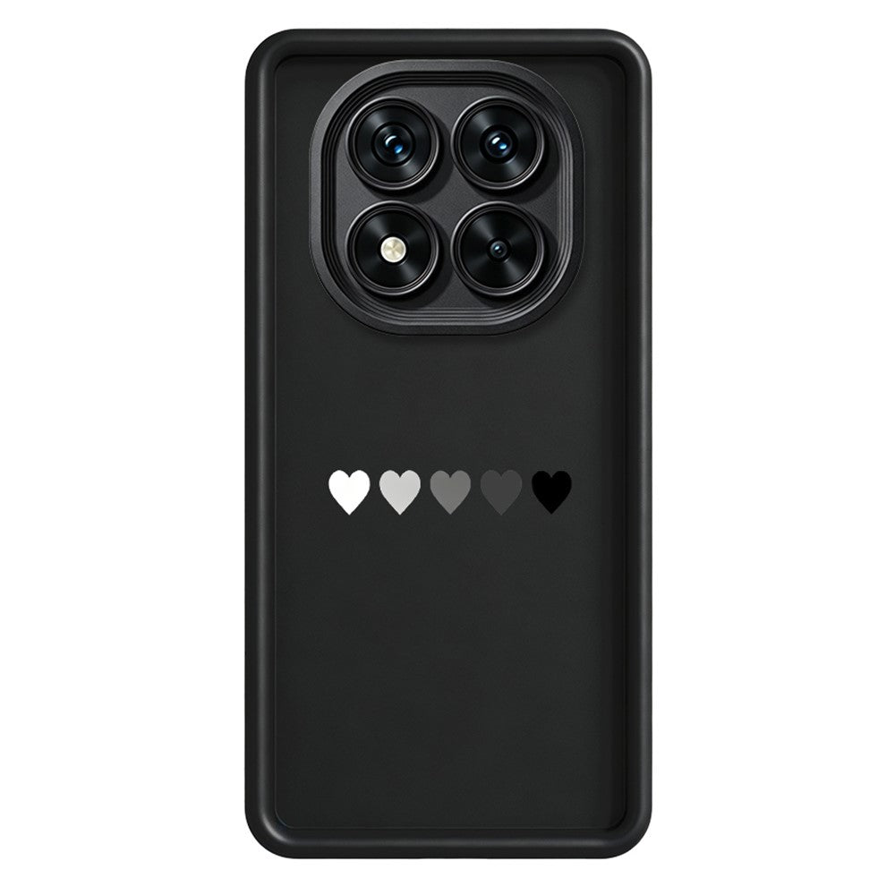 Xiaomi Redmi Note 15 Pro+ 5G (Global) / Poco M8 Pro 5G TPU-skal Gummerat halkfritt bakstycke med fem hjärtmönster