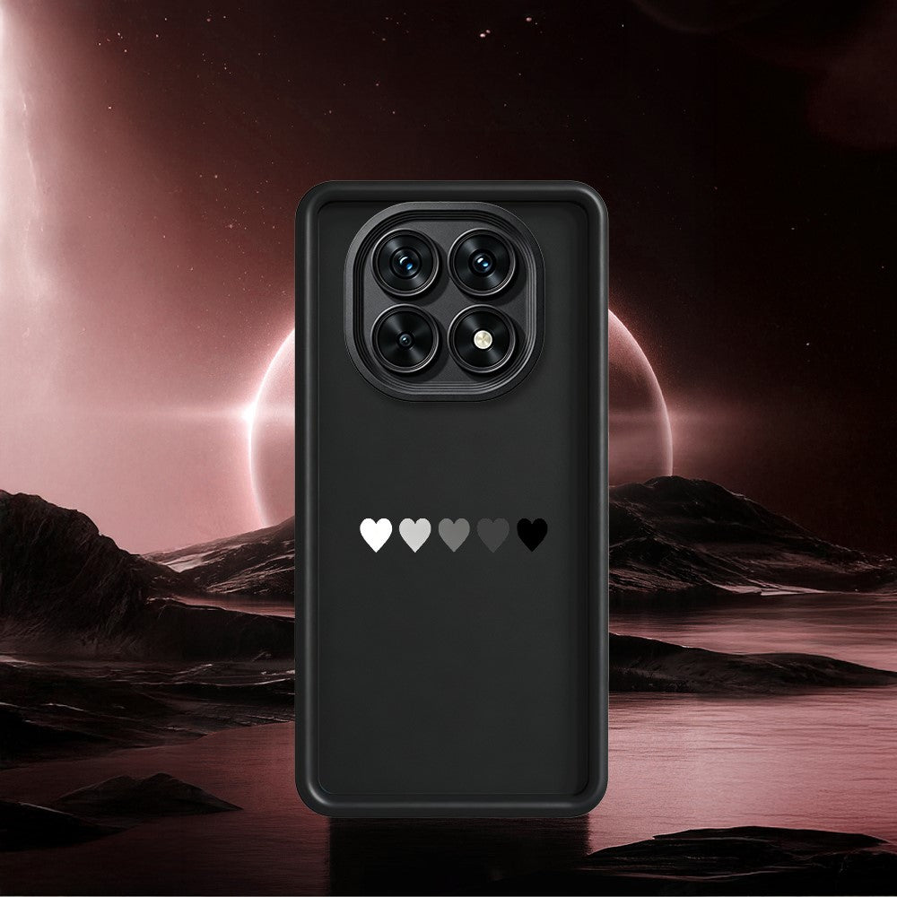TPU-skal för Xiaomi Redmi Note 15 5G (Global) / 15 4G (Global) / Poco M8 5G, gummibelagt, halkfritt bakstycke med fem hjärtmönster och mobil