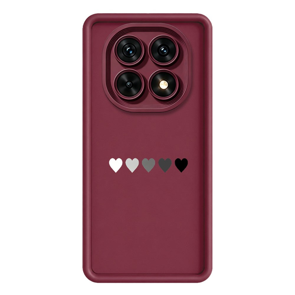 TPU-skal för Xiaomi Redmi Note 15 5G (Global) / 15 4G (Global) / Poco M8 5G, gummibelagt, halkfritt bakstycke med fem hjärtmönster och mobil