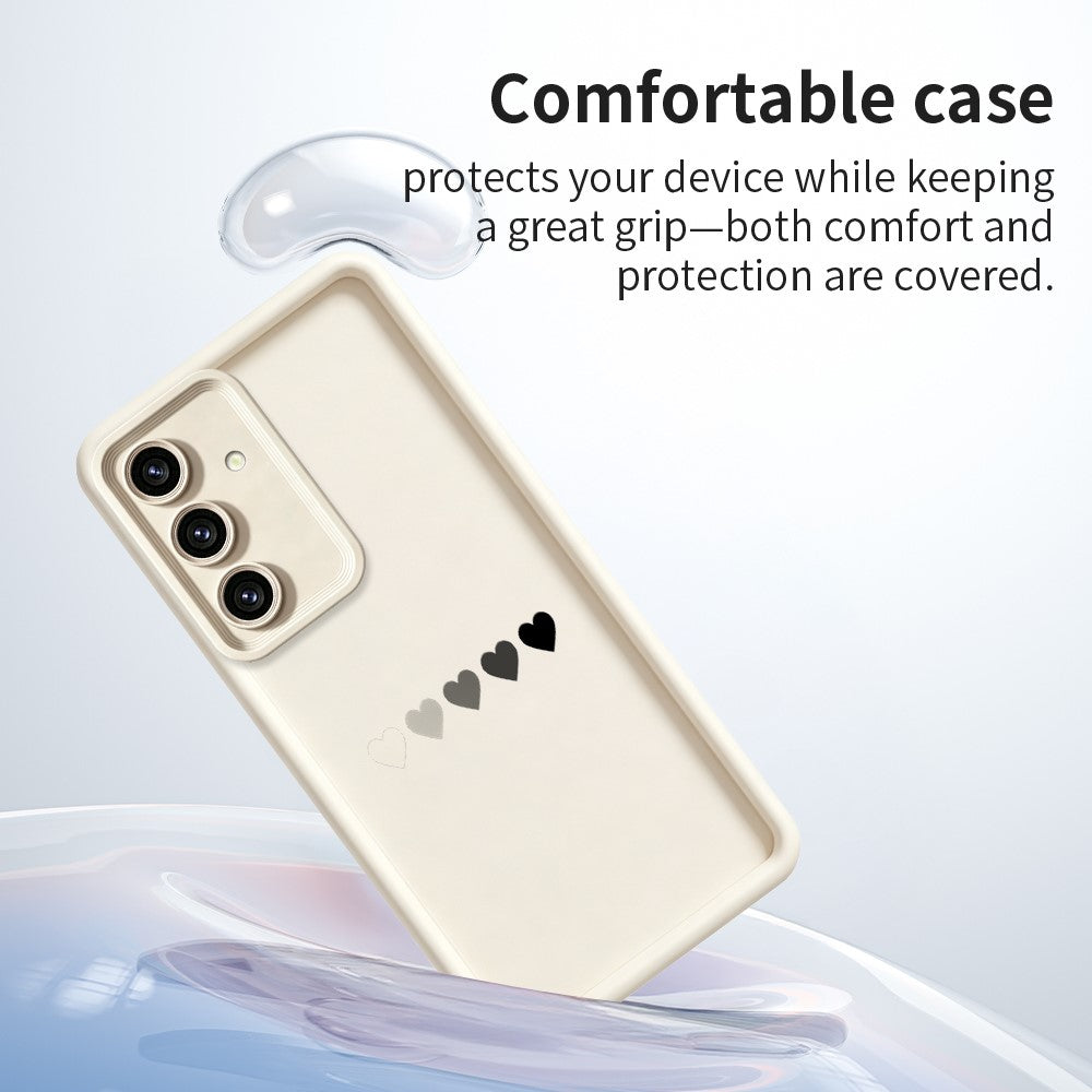 Samsung Galaxy S26 TPU-skal Gummerat halkfritt bakstycke med fem hjärtmönster
