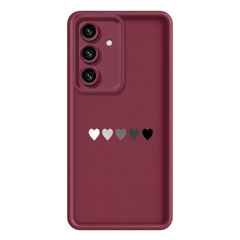 Samsung Galaxy S26 TPU-skal Gummerat halkfritt bakstycke med fem hjärtmönster