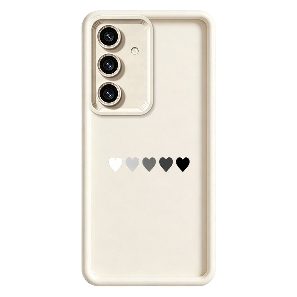 For Samsung Galaxy S26+ TPU Case Rubberized Anti-Slip Five Heart Pattern Phone Back Cover