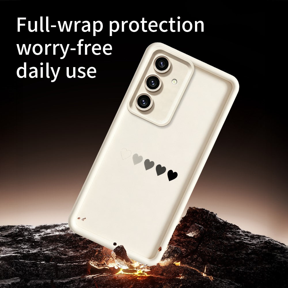 Samsung Galaxy S26+ TPU-skal Gummerat halkfritt bakstycke med fem hjärtmönster
