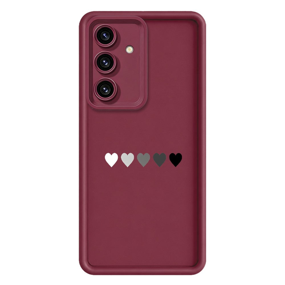 Samsung Galaxy S26+ TPU-skal Gummerat halkfritt bakstycke med fem hjärtmönster