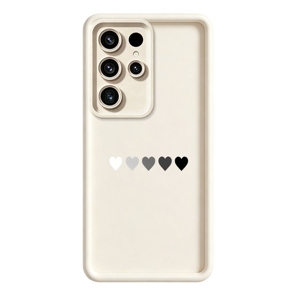 Samsung Galaxy S26 Ultra TPU-skal Gummerat halkfritt bakstycke med fem hjärtmönster