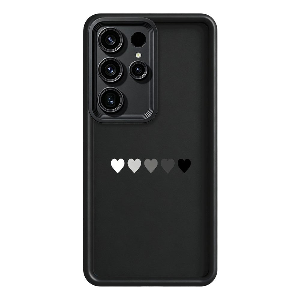 Samsung Galaxy S26 Ultra TPU-skal Gummerat halkfritt bakstycke med fem hjärtmönster
