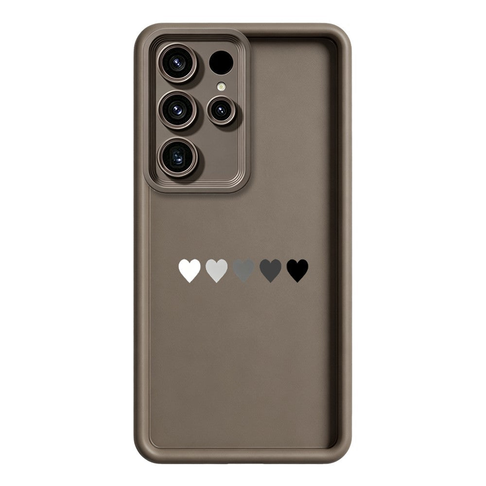Samsung Galaxy S26 Ultra TPU-skal Gummerat halkfritt bakstycke med fem hjärtmönster