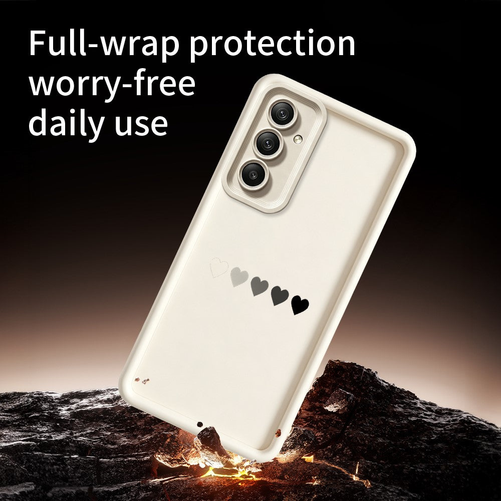 Samsung Galaxy A57 5G TPU-skal Gummerat halkfritt bakstycke med fem hjärtmönster