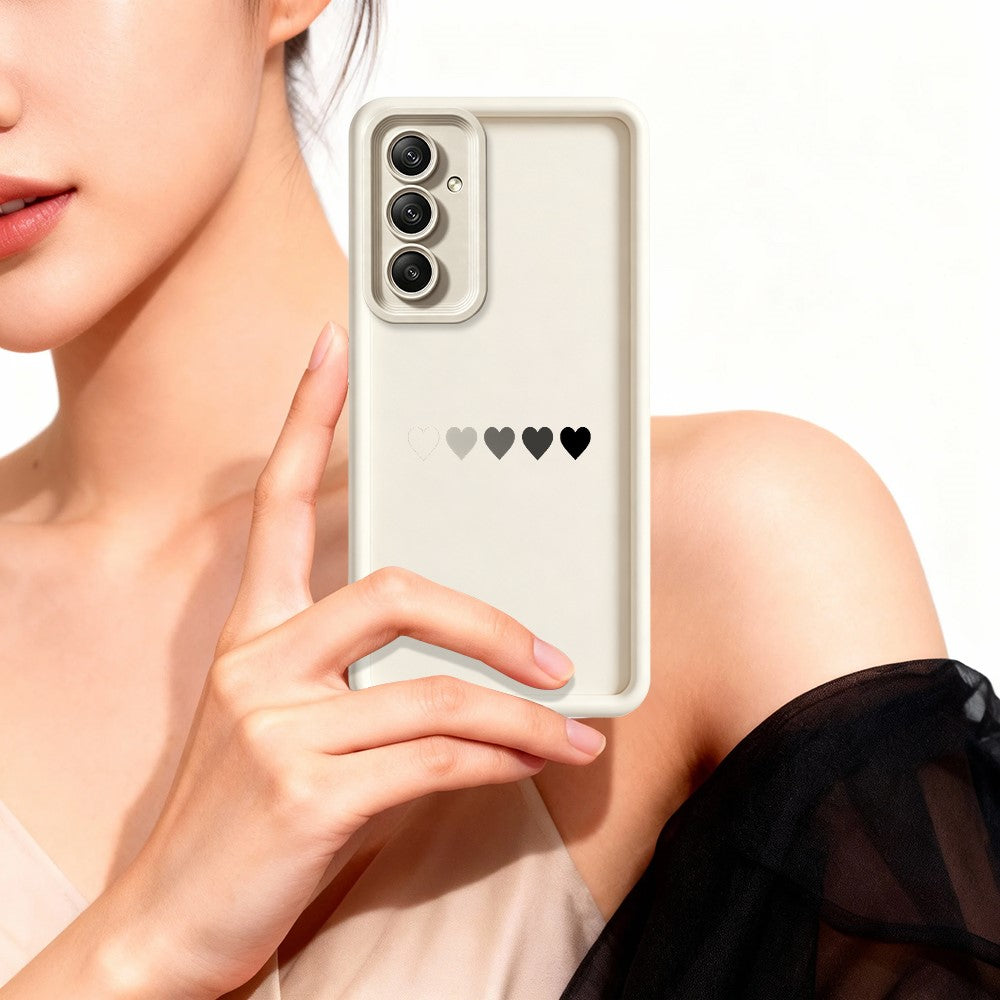 For Samsung Galaxy A36 5G TPU Case Rubberized Anti-Slip Five Heart Pattern Phone Back Cover