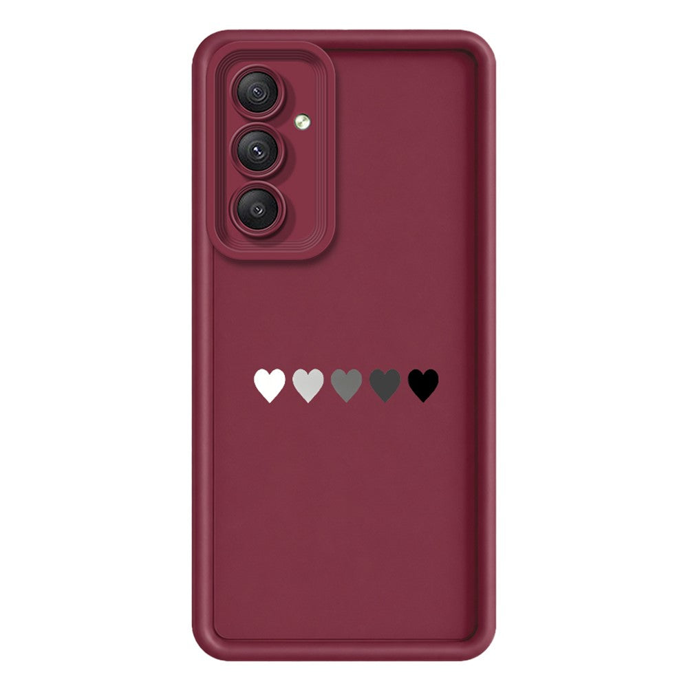 For Samsung Galaxy A36 5G TPU Case Rubberized Anti-Slip Five Heart Pattern Phone Back Cover