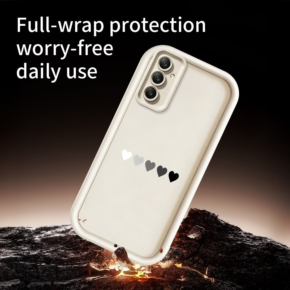TPU-skal för Samsung Galaxy A18 5G / A18 4G / A17 5G / A17 4G gummerat halkfritt bakstycke med fem hjärtmönster