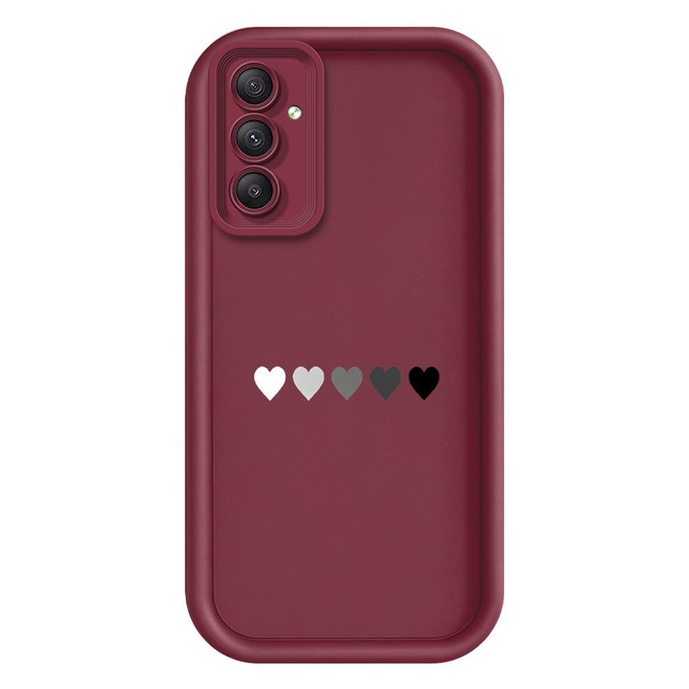 TPU-skal för Samsung Galaxy A18 5G / A18 4G / A17 5G / A17 4G gummerat halkfritt bakstycke med fem hjärtmönster