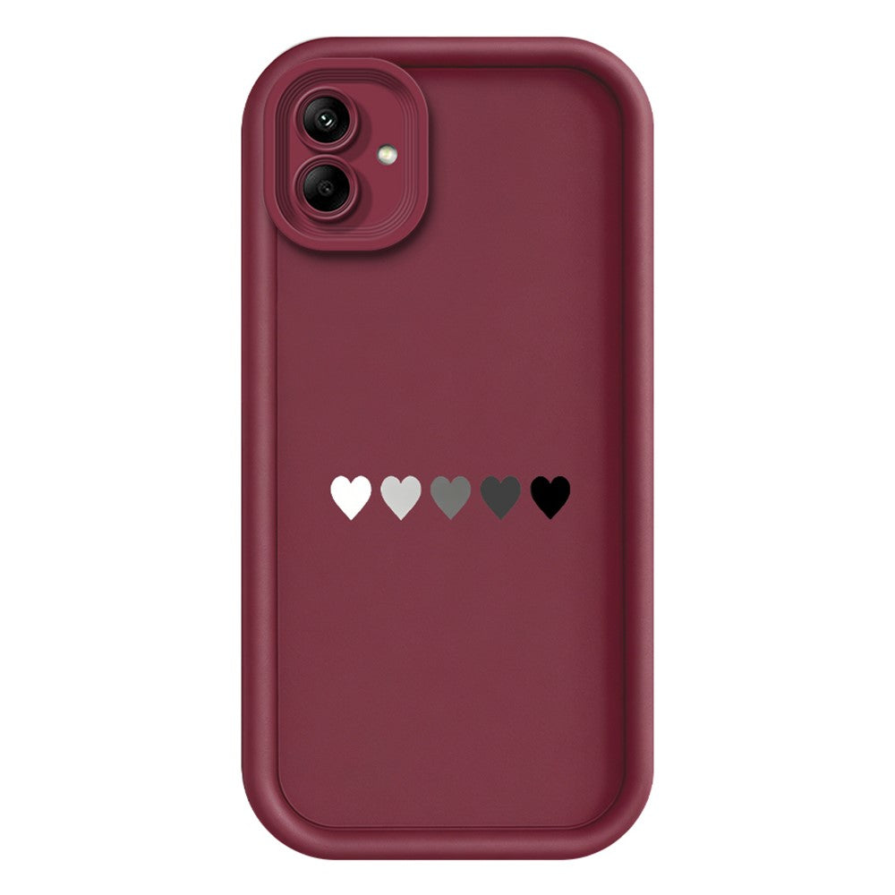 Samsung Galaxy A08 4G / A07 4G / A07s 4G TPU-skal Gummerat halkfritt bakstycke med fem hjärtmönster