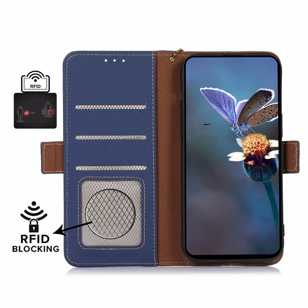 Samsung Galaxy A27 5G-skal RFID-blockerande texturerat mobilskal i äkta koläder