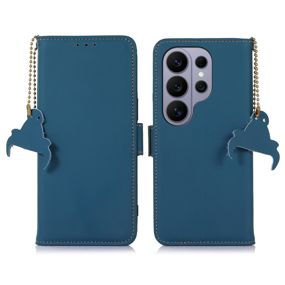 Samsung Galaxy S26 Ultra Plånboksfodral Fallskyddande mobilfodral i Äkta Koläder RFID-blockerande