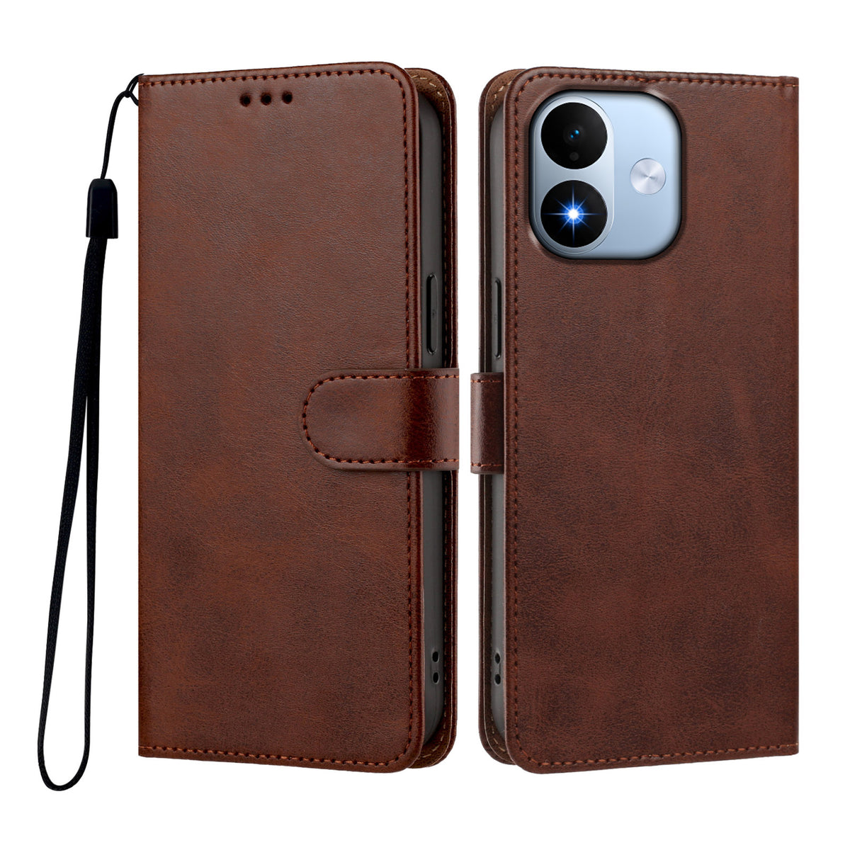 Xiaomi Redmi Note 17 5G (Global) / Xiaomi Redmi Note 17 (Indien/Kina) 5G / Xiaomi Redmi Note 17 4G (Global) fodral plånbok fällbart stativ PU-läder mobilfodral med handledsrem