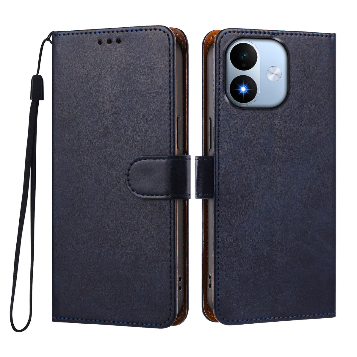 Xiaomi Redmi Note 17 5G (Global) / Xiaomi Redmi Note 17 (Indien/Kina) 5G / Xiaomi Redmi Note 17 4G (Global) fodral plånbok fällbart stativ PU-läder mobilfodral med handledsrem