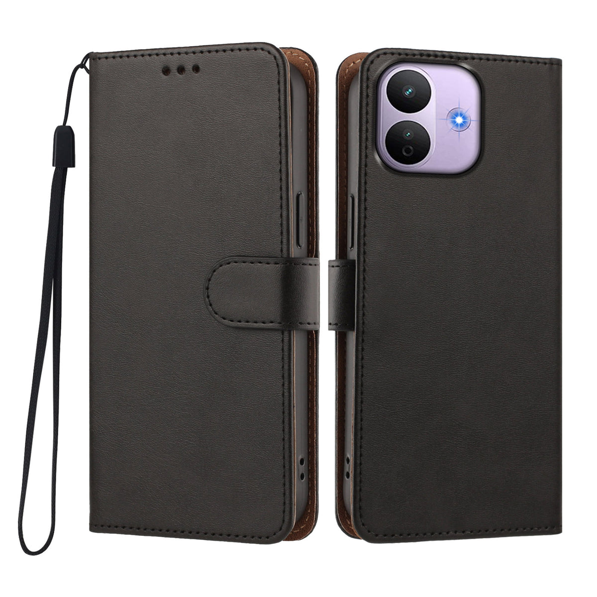 Xiaomi Redmi Note 17 Pro 5G-skal Plånboksfodral med stativ i PU-läder med handledsrem