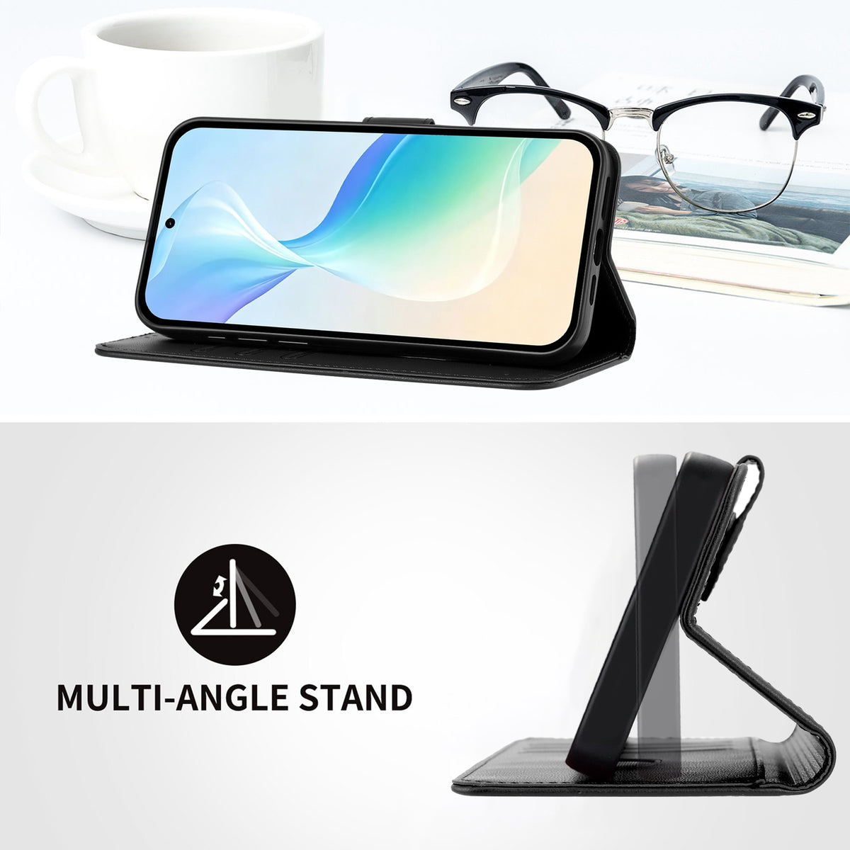 For Xiaomi Redmi Note 17 5G (Global) / Xiaomi Redmi Note 17 (India/China) 5G / Xiaomi Redmi Note 17 4G (Global) Case Cat Watering Plant Pattern PU Leather Wallet Stand Phone Cover