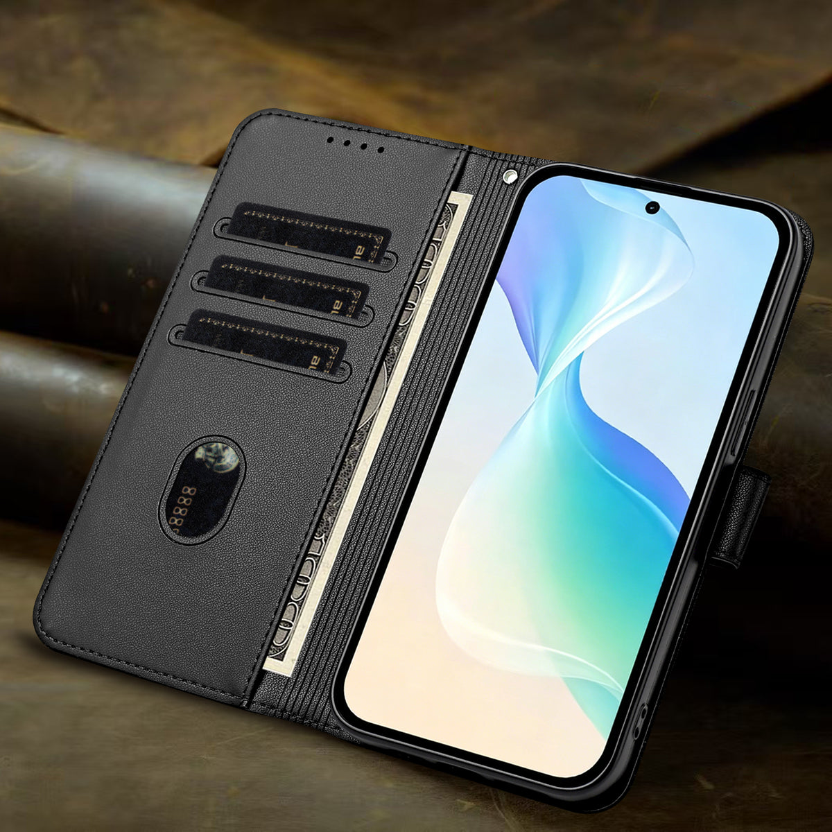 Xiaomi Redmi Note 17 5G (Global) / Xiaomi Redmi Note 17 (Indien/Kina) 5G / Xiaomi Redmi Note 17 4G (Global) skal katt vattnande växtmönster PU-läder plånboksfodral